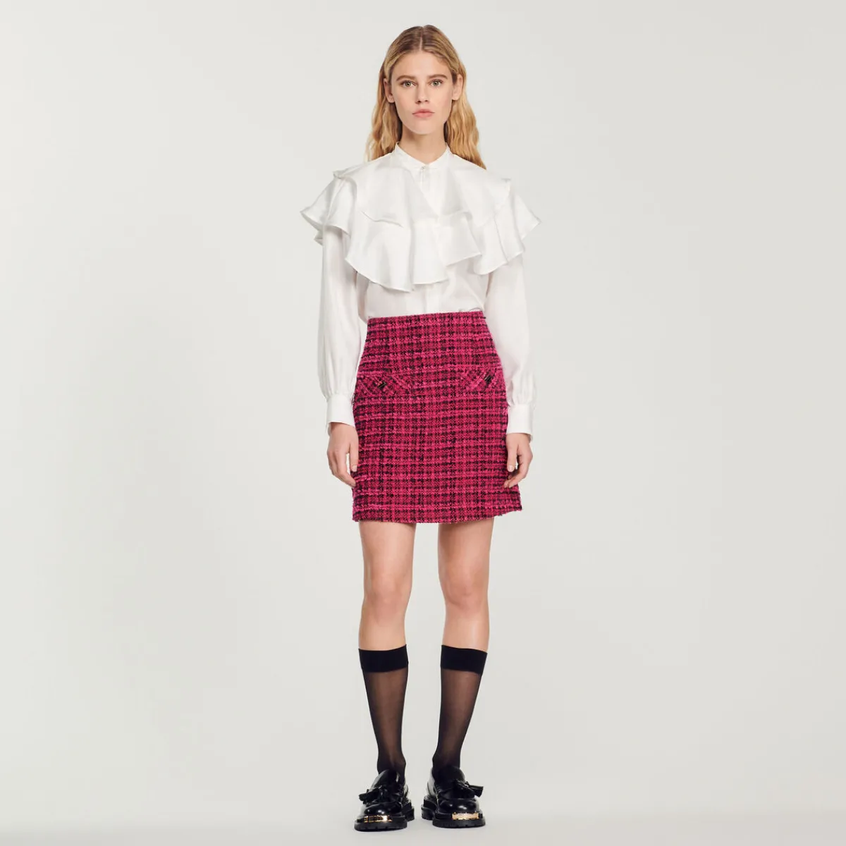 Store Short Tweed Skirt Women Matching Sets