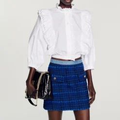 Discount Short Tweed Skirt Women Matching Sets