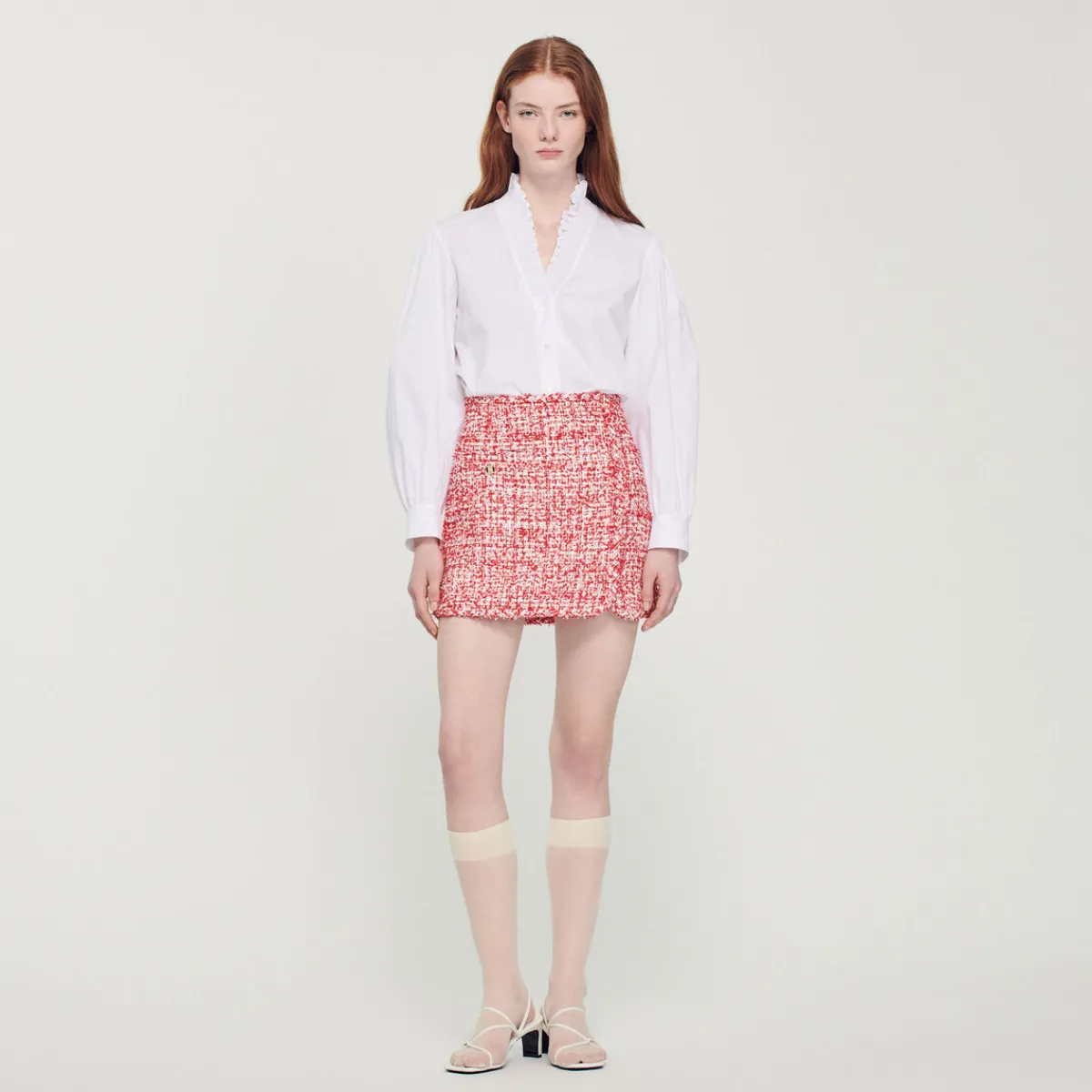 Fashion Short Tweed Skirt Women Matching Sets