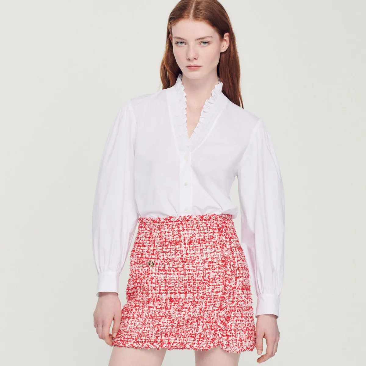 Fashion Short Tweed Skirt Women Matching Sets