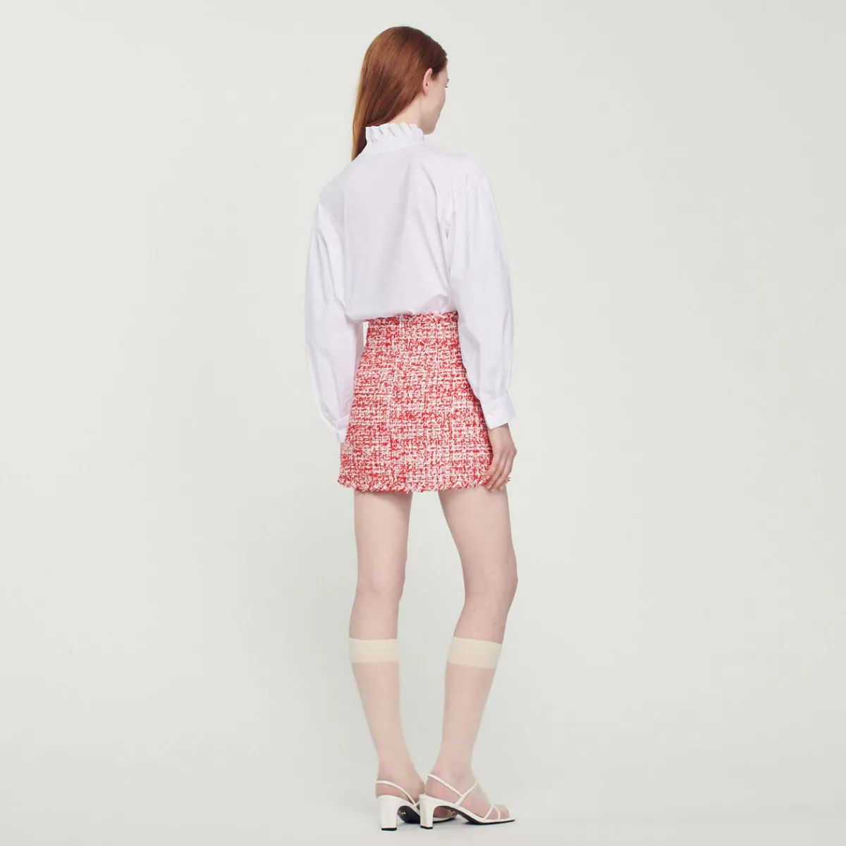 Fashion Short Tweed Skirt Women Matching Sets