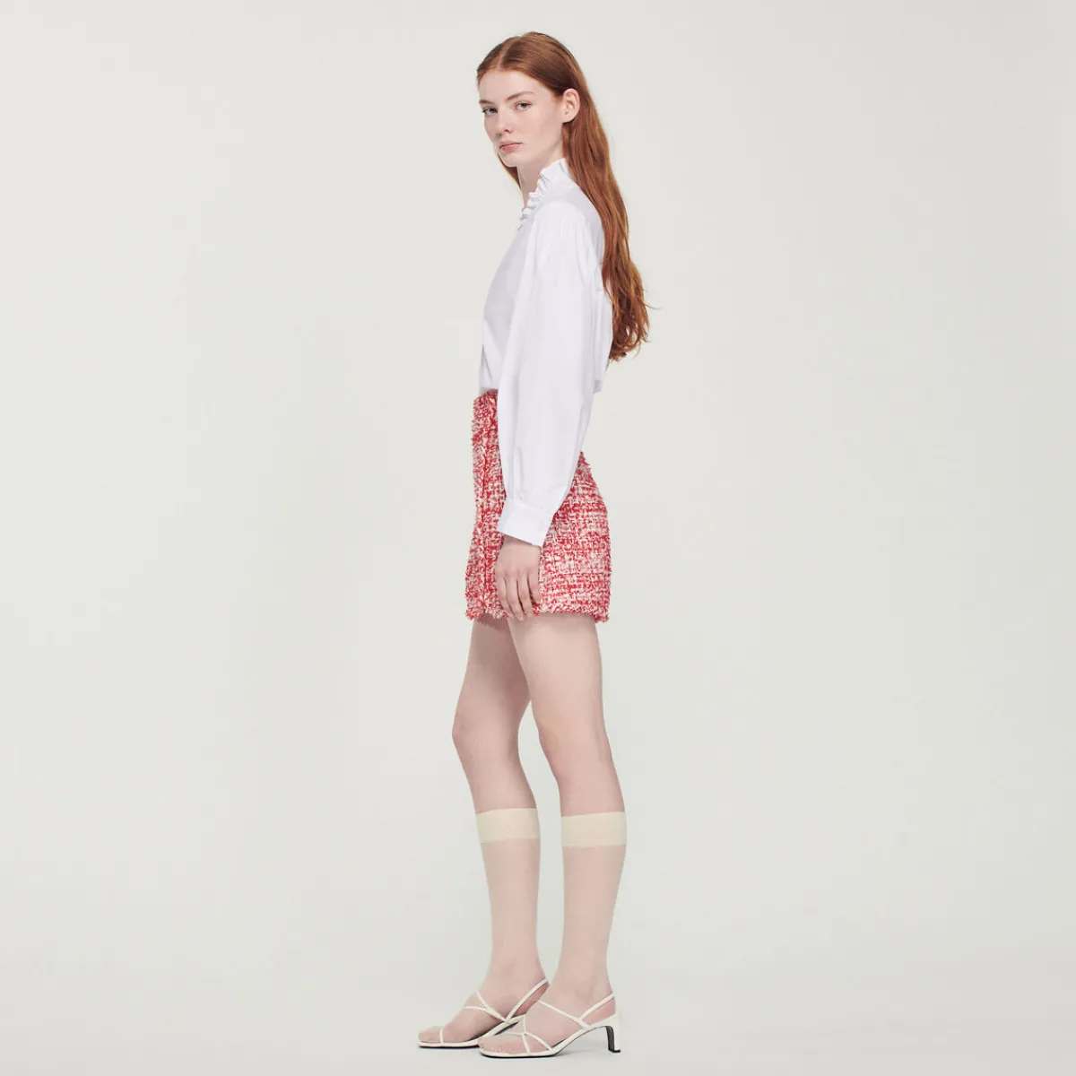 Fashion Short Tweed Skirt Women Matching Sets
