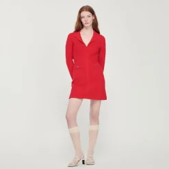 Outlet Short Tweed-Effect Dress Women Dresses