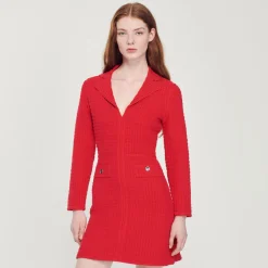 Outlet Short Tweed-Effect Dress Women Dresses