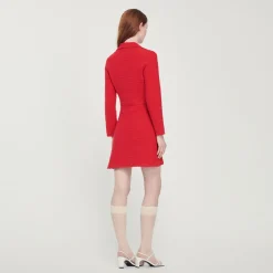 Outlet Short Tweed-Effect Dress Women Dresses