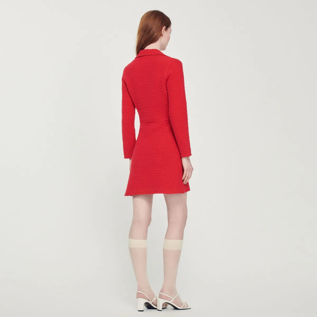 Outlet Short Tweed-Effect Dress Women Dresses