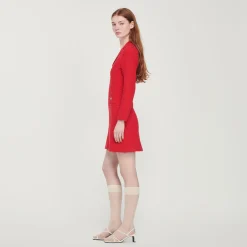 Outlet Short Tweed-Effect Dress Women Dresses