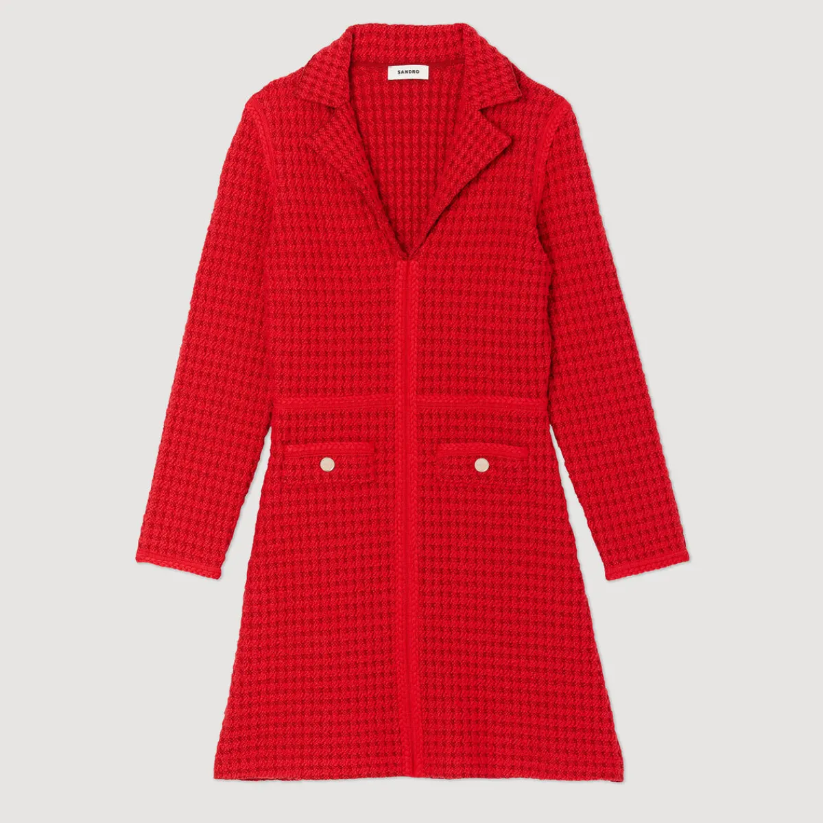 Outlet Short Tweed-Effect Dress Women Dresses