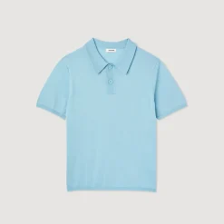 Shop Short-Sleeve Knitted Polo Shirt Men T-Shirts & Polos