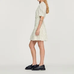Cheap Short-Sleeved Dress With Flowers Print Women Dresses