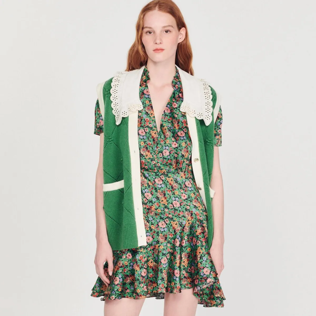 Cheap Short-Sleeved Dress With Floral Print Women Dresses