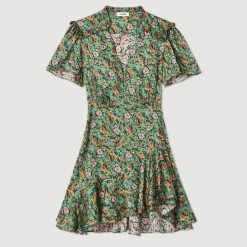 Cheap Short-Sleeved Dress With Floral Print Women Dresses