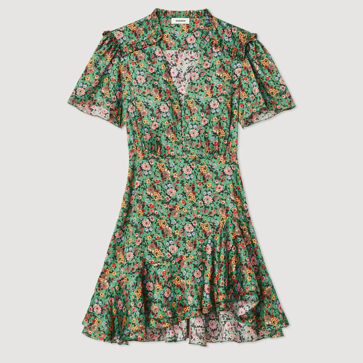 Cheap Short-Sleeved Dress With Floral Print Women Dresses