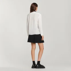 Cheap Silk Blouse With Ribbon Women Tops & Shirts