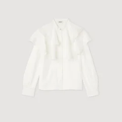 Cheap Silk Ruffled Shirt Women Tops & Shirts