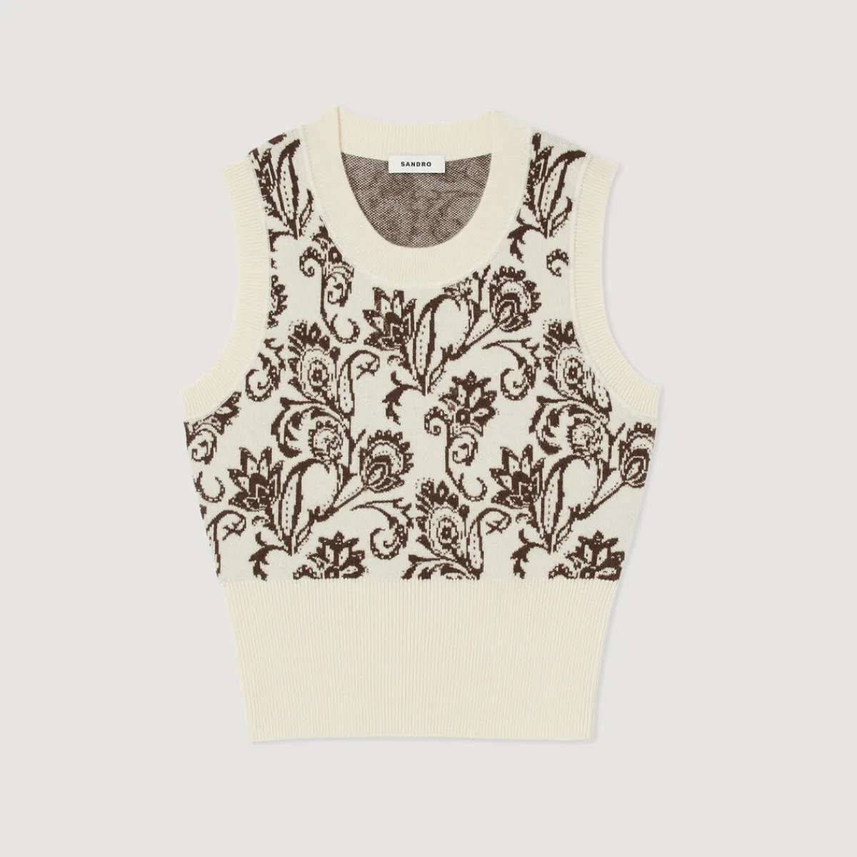 Discount Sleeveless Sweater With Paisley Print Women Sweaters & Cardigans