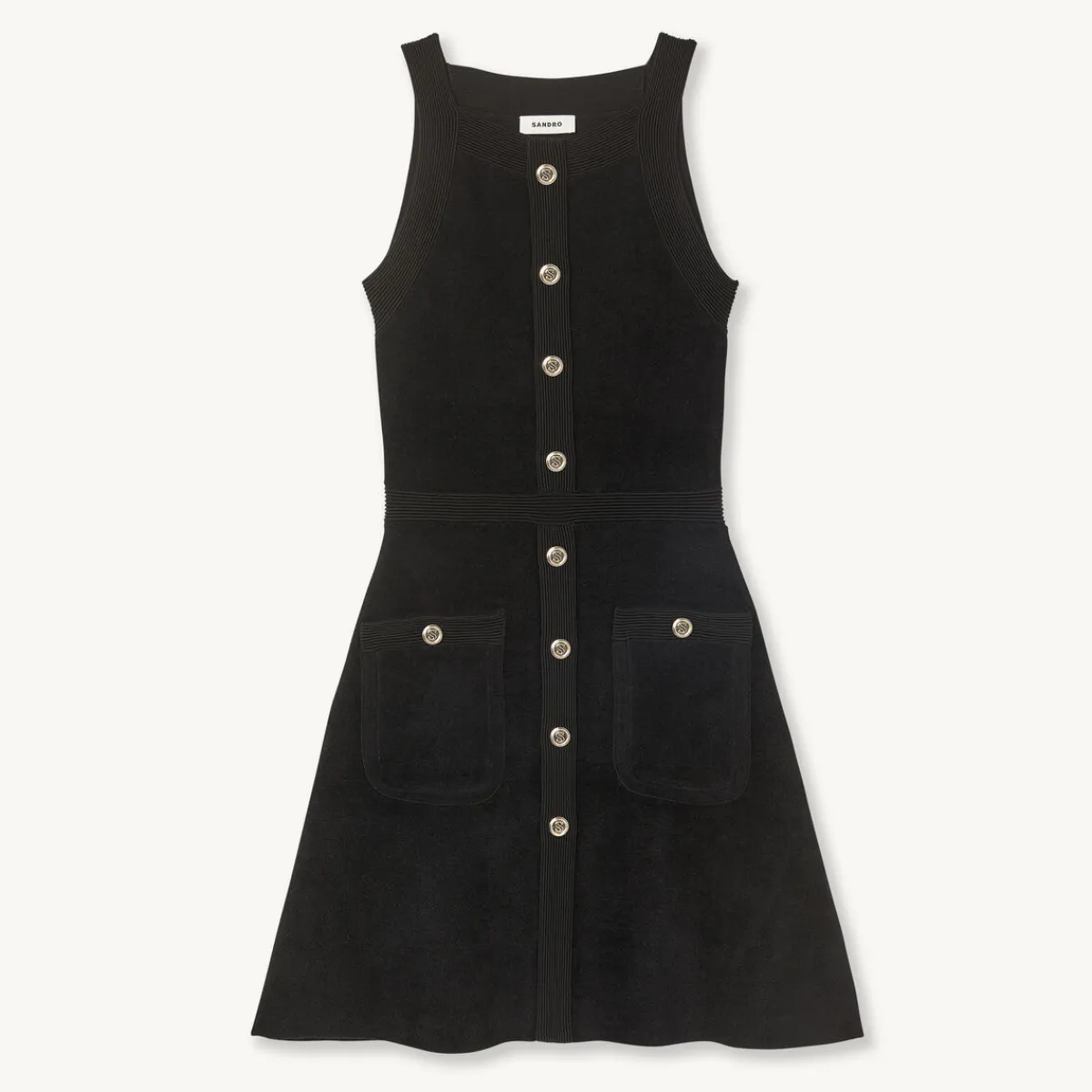 Outlet Sleeveless Velvet-Effect Dress Women Dresses