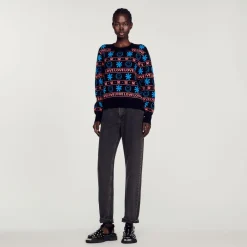 Best Smiley&Copy; Jacquard Sweater Women Sweaters & Cardigans