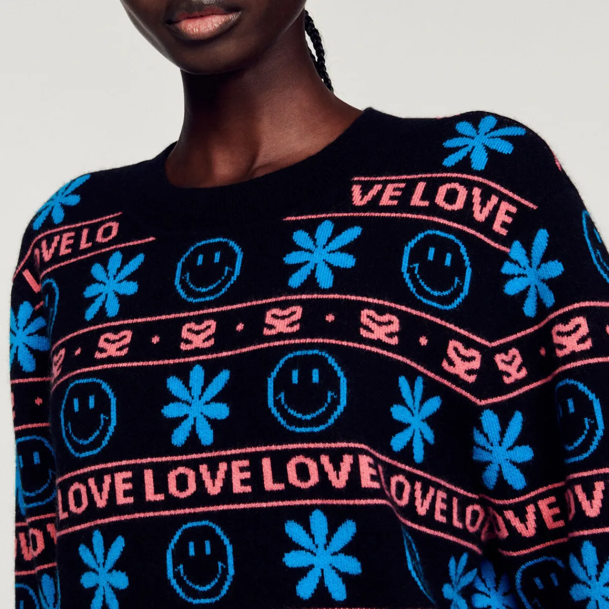 Best Smiley&Copy; Jacquard Sweater Women Sweaters & Cardigans