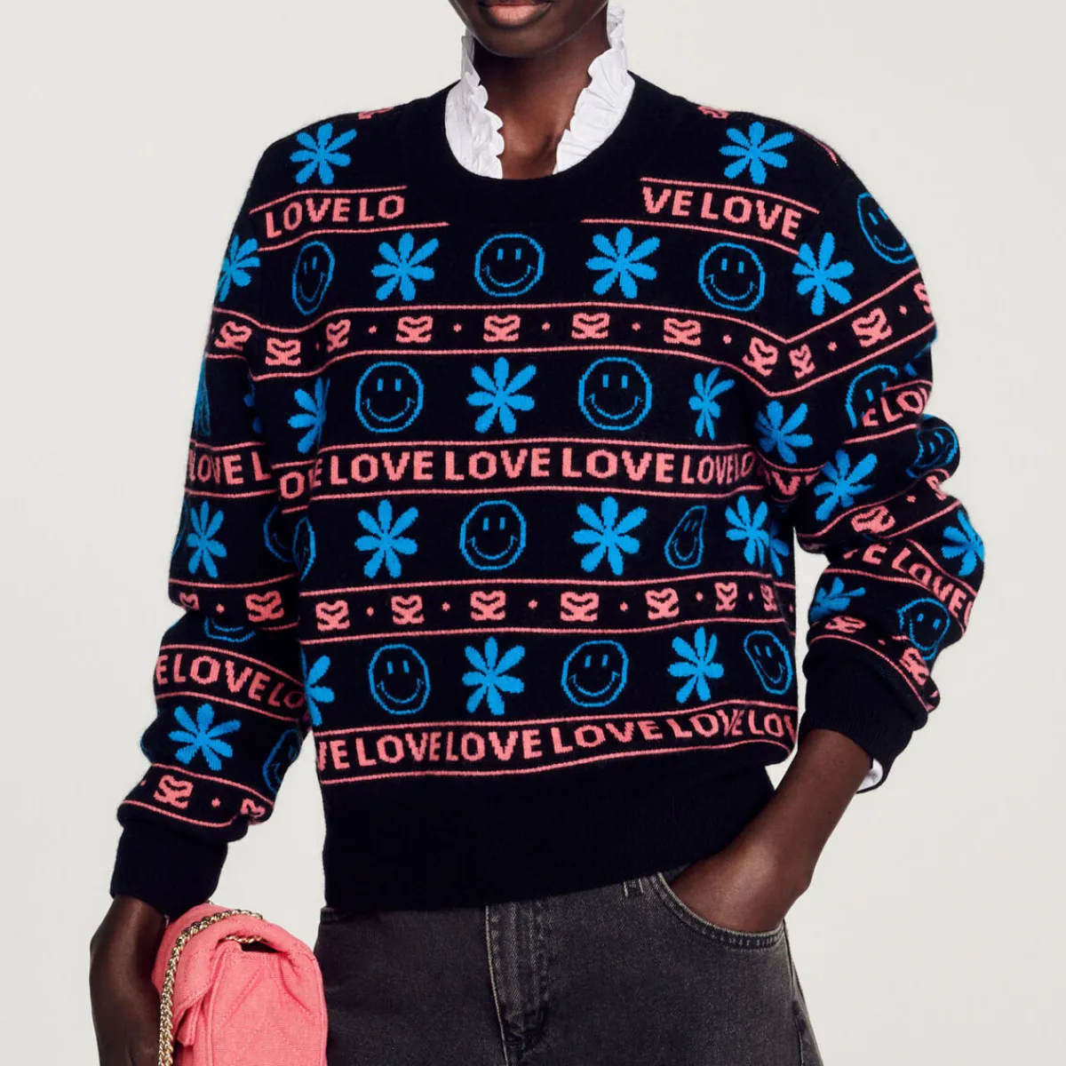 Best Smiley&Copy; Jacquard Sweater Women Sweaters & Cardigans