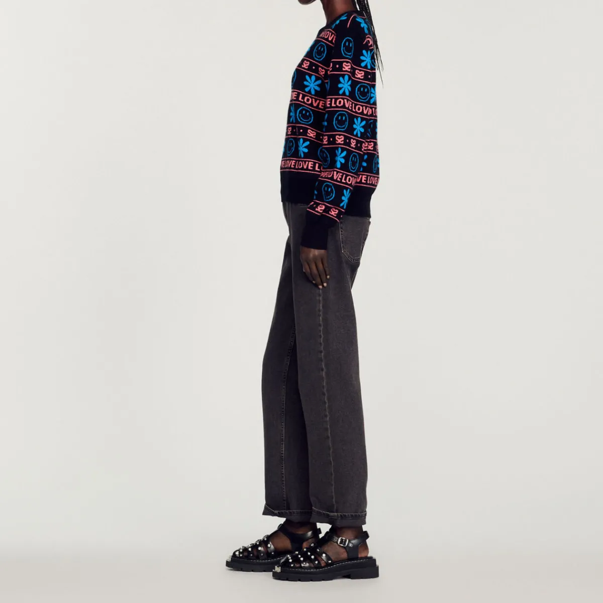 Best Smiley&Copy; Jacquard Sweater Women Sweaters & Cardigans