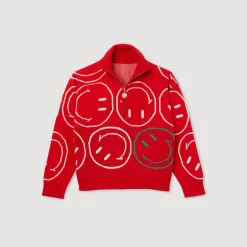 Flash Sale Smiley&Copy; Trucker-Style Sweater Women Sweaters & Cardigans