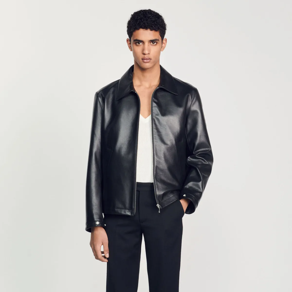Fashion Smooth Leather Jacket Men Jackets