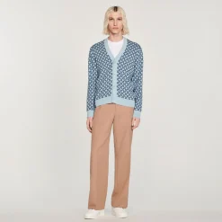 Best Sale Square Cross Jacquard Cardigan Men Sweaters & Cardigans