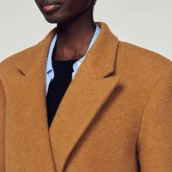 Best Straight-Cut Brushed Wool Coat Women Coats