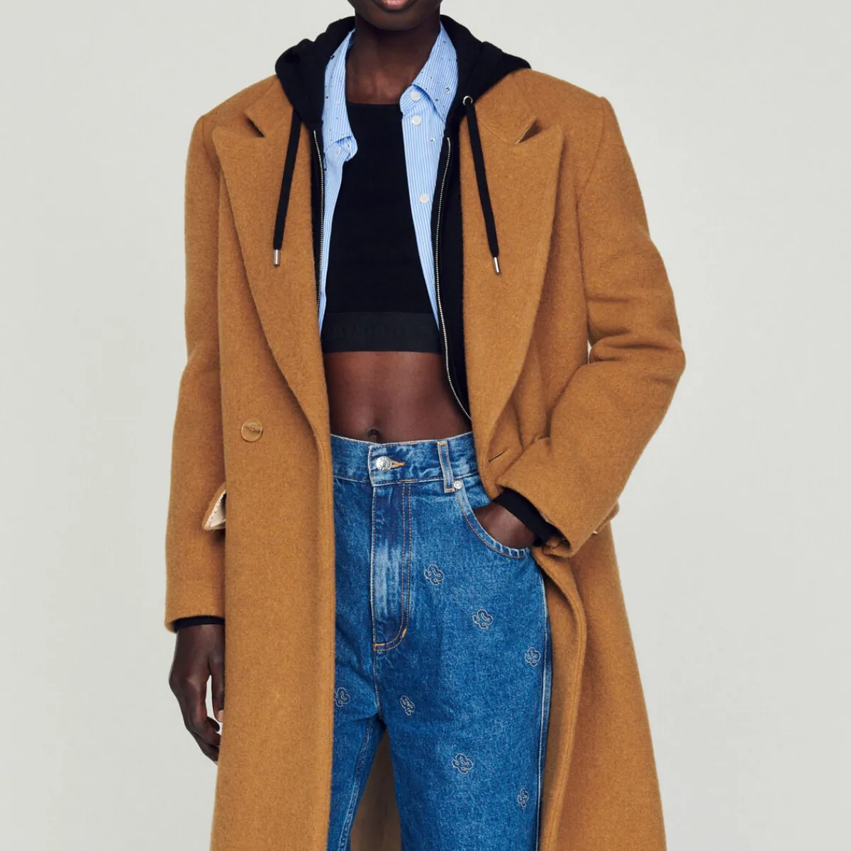 Best Straight-Cut Brushed Wool Coat Women Coats