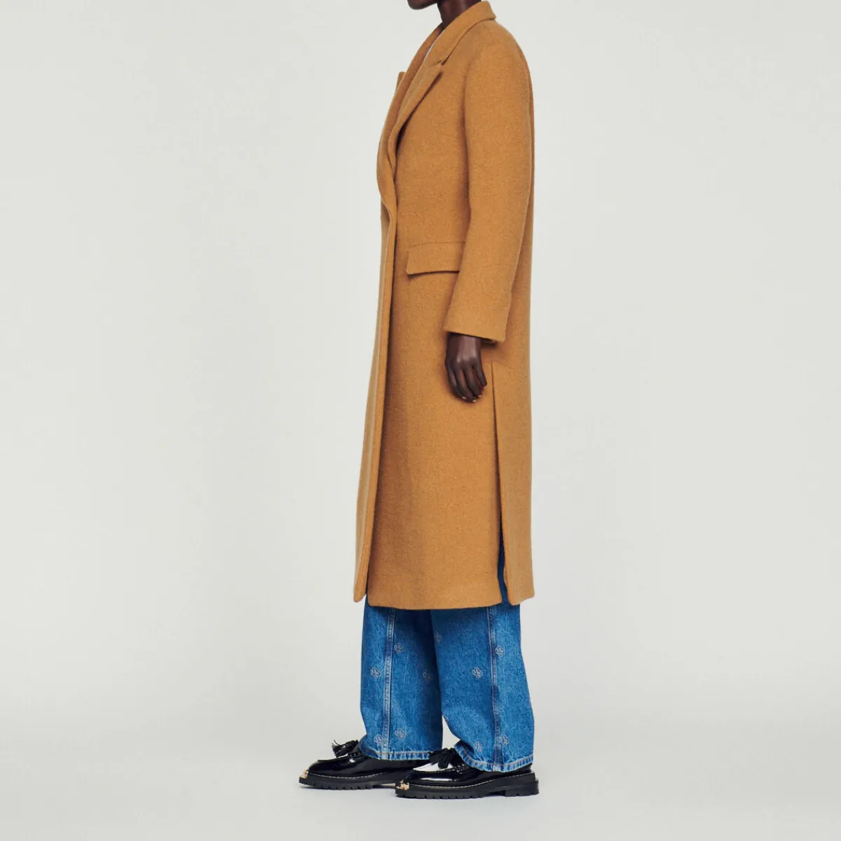 Best Straight-Cut Brushed Wool Coat Women Coats