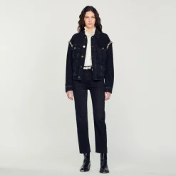 Hot Straight-Cut Jeans With Raw Edges Women Jeans
