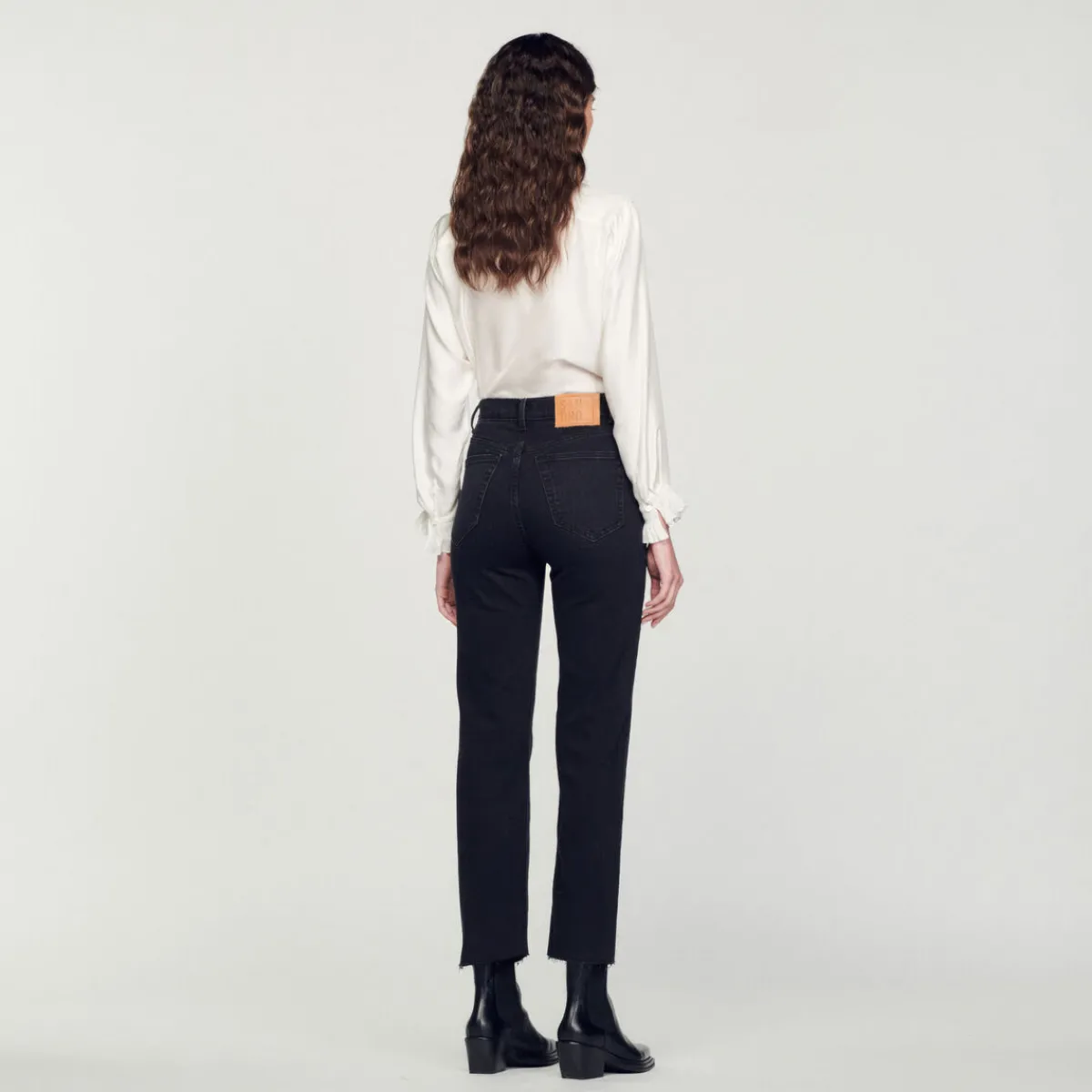 Hot Straight-Cut Jeans With Raw Edges Women Jeans