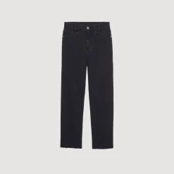 Hot Straight-Cut Jeans With Raw Edges Women Jeans