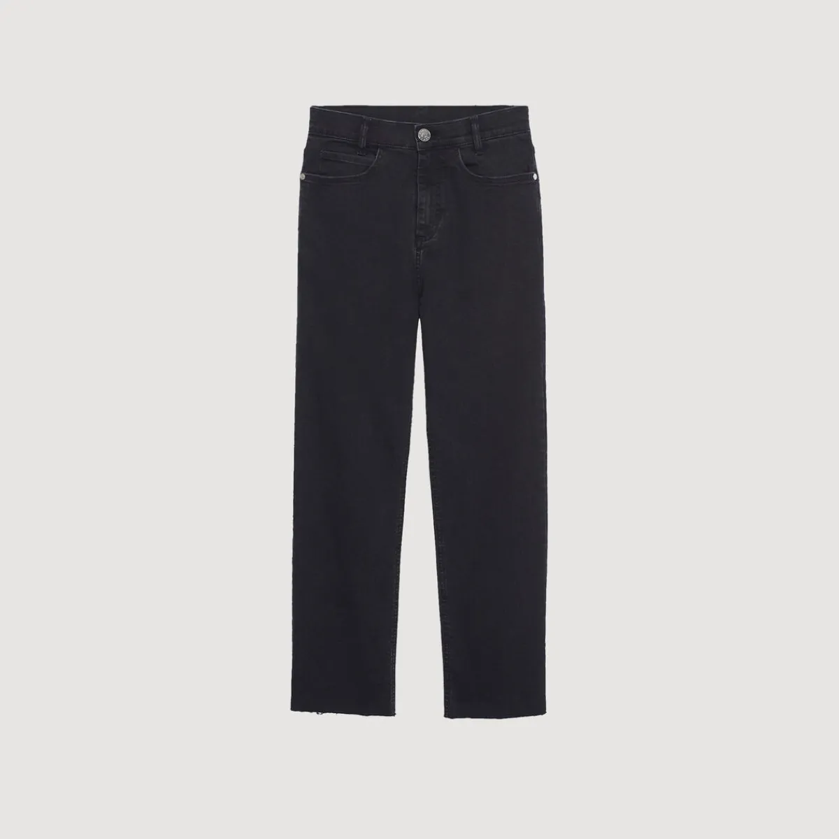 Hot Straight-Cut Jeans With Raw Edges Women Jeans