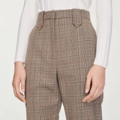 Best Straight-Leg Checked Pants Women Matching Sets