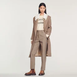 Best Straight-Leg Checked Pants Women Matching Sets