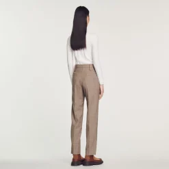Best Straight-Leg Checked Pants Women Matching Sets