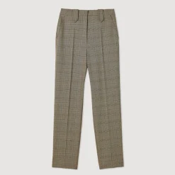 Best Straight-Leg Checked Pants Women Matching Sets
