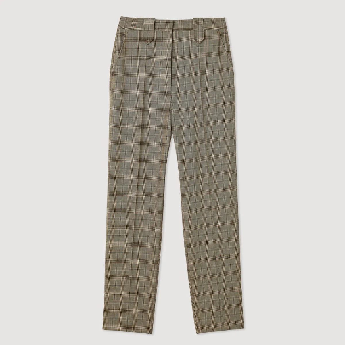 Best Straight-Leg Checked Pants Women Matching Sets