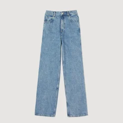 Discount Straight-Leg Jeans With Rhinestones Women Jeans