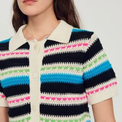 Shop Striped Cropped Cardigan Women Sweaters & Cardigans