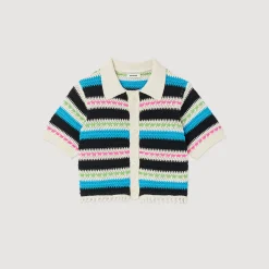 Shop Striped Cropped Cardigan Women Sweaters & Cardigans
