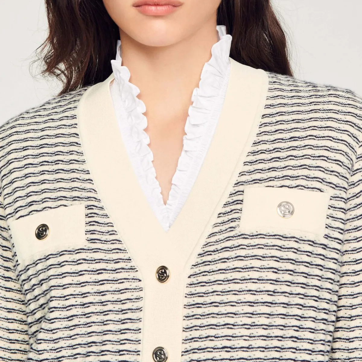Hot Striped Knit Cardigan Women Sweaters & Cardigans