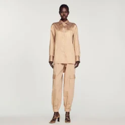Store Striped Oversized Shirt Women Matching Sets