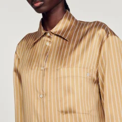Store Striped Oversized Shirt Women Matching Sets