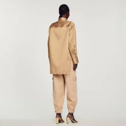 Store Striped Oversized Shirt Women Matching Sets