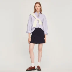 Hot Striped Shirt With A Fancy Collar Women Tops & Shirts