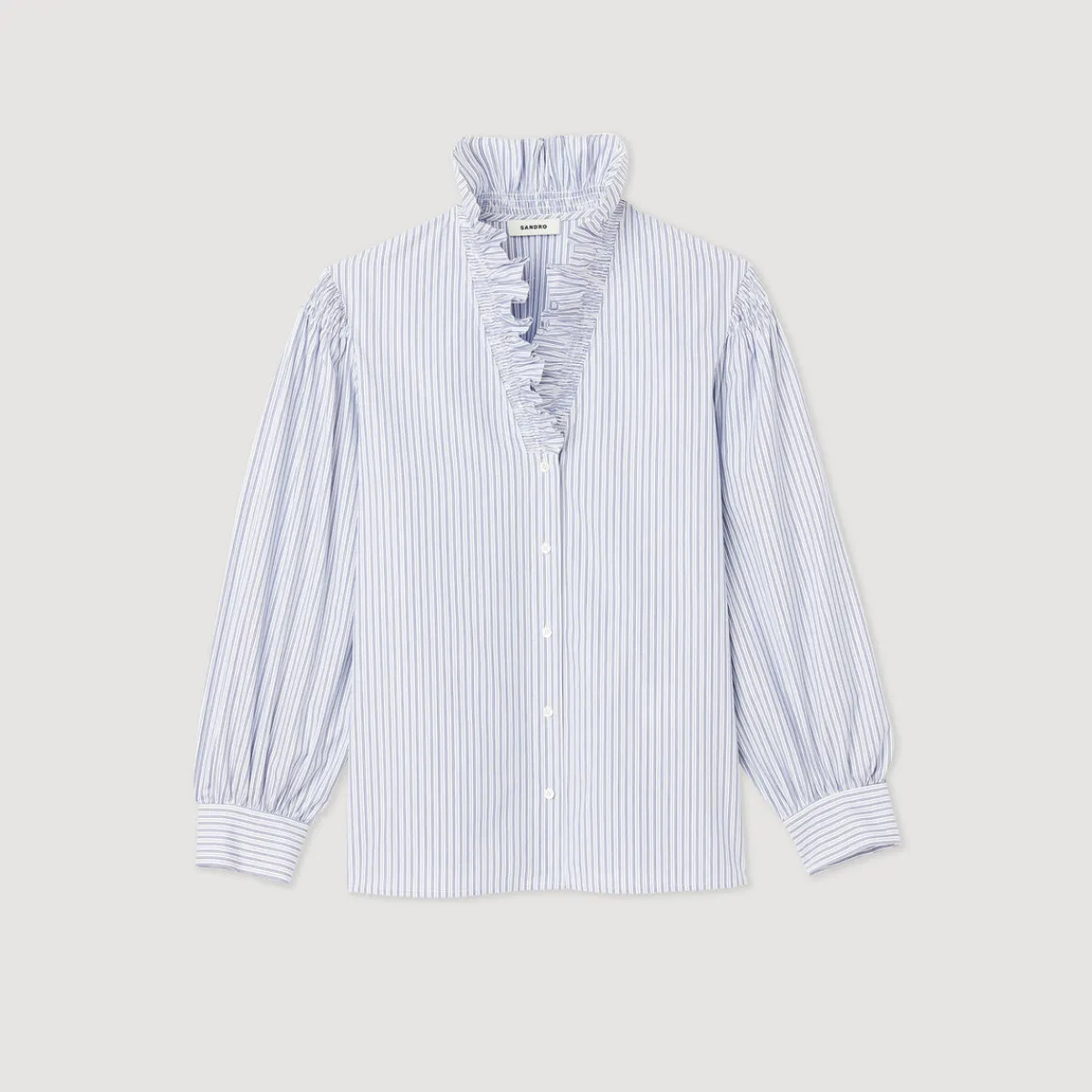 Hot Striped Shirt With A Fancy Collar Women Tops & Shirts
