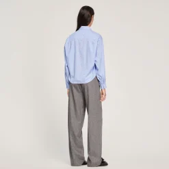 Online Striped Shirt With Rhinestones Women Tops & Shirts